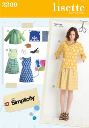 2209 SIMPLICITY LISETTE SLEEVELESS FLARE DRESS, JACKET PATTERN  6-14; 14-22 choice  